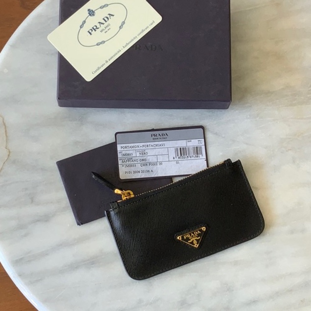Prada Black Leather Card Holder
